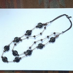 Vintage Hammered Glass Bead Necklace